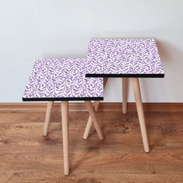 Hanah Home Mesas Nido de 2 Piezas, Morado y Blanco